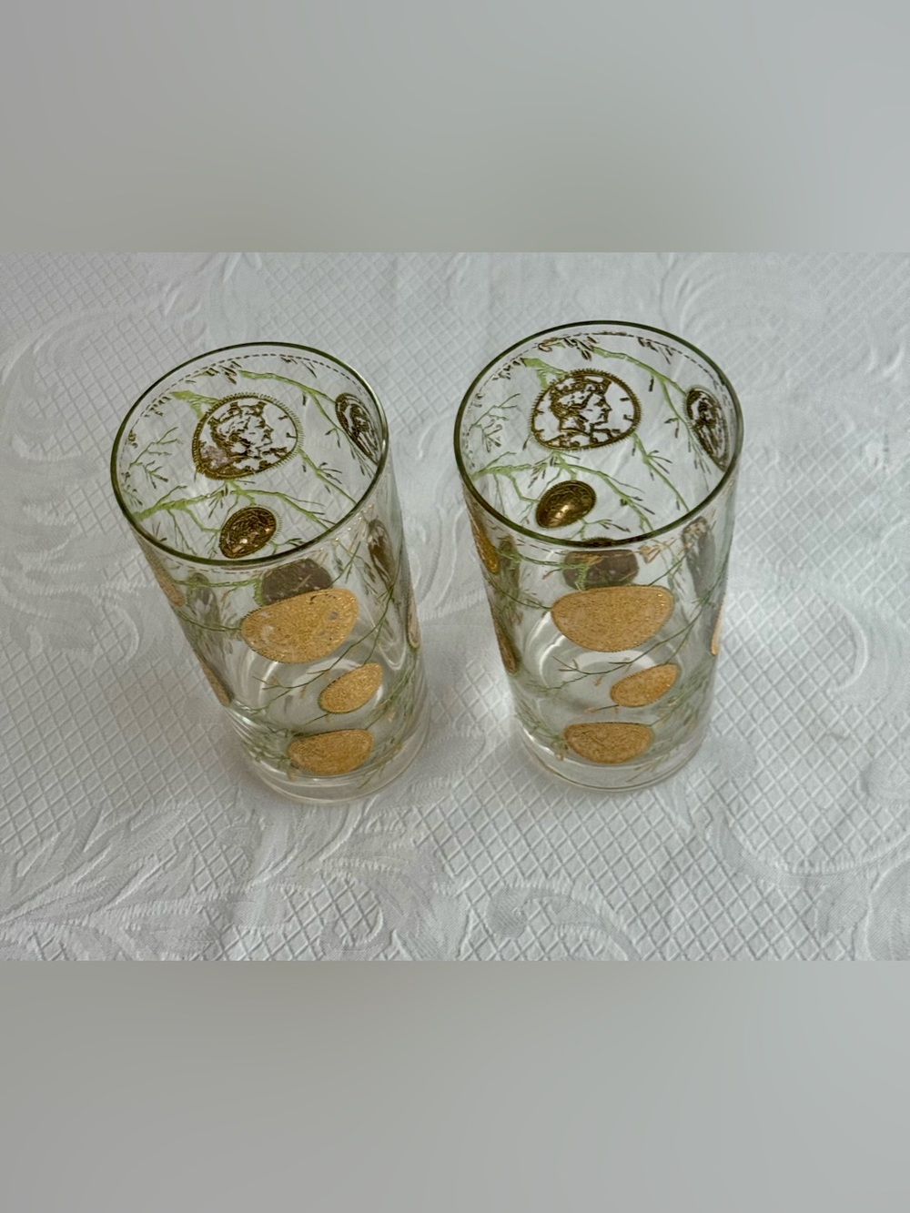 Vintage Culver Midas 22K Gold Coin Highball Glasses (Set of 2) Barware - Picture 6 of 15